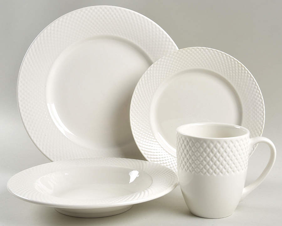 Basket Weave 4 Piece Place Setting by Food Network-1