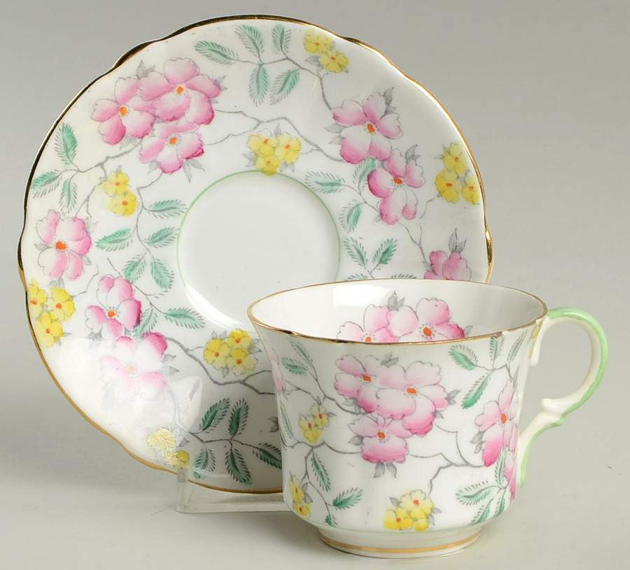 Springdale White Flat Cup & Saucer Set by Foley-1