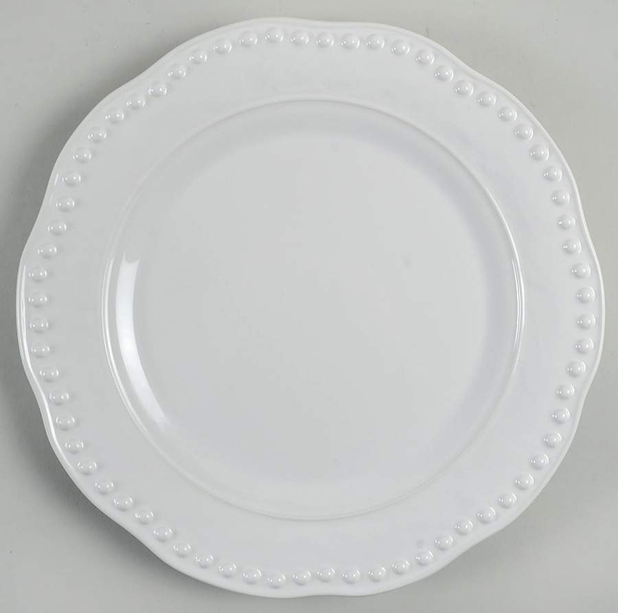 Rustic Dots White Dinner Plate by Fapor (Portugal)-1