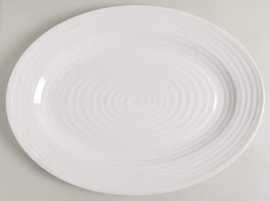 Farmstead White 15" Oval Serving Platter by Food Network-1