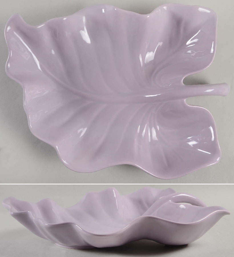 Total Color Lilac (Round) 15" Leaf Shaped Platter by Fitz and Floyd-1