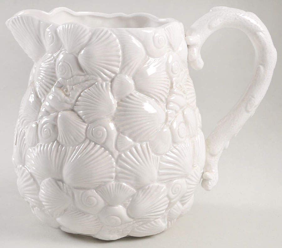 Island Shells White 80 Oz Pitcher by Fitz and Floyd-1