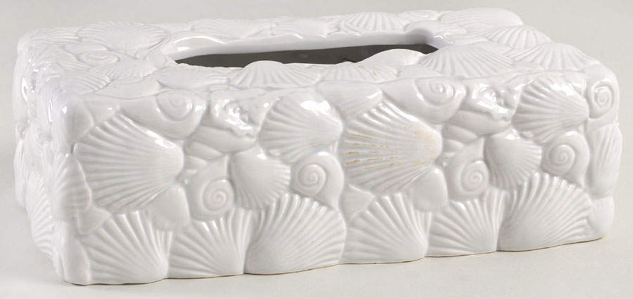 Island Shells White Kleenex Box by Fitz and Floyd-1