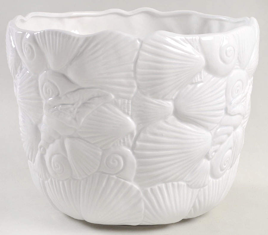 Island Shells White 8" Cachepot by Fitz and Floyd-1