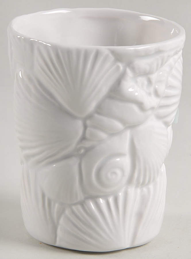 Island Shells White China Bathroom Tumbler by Fitz and Floyd-1