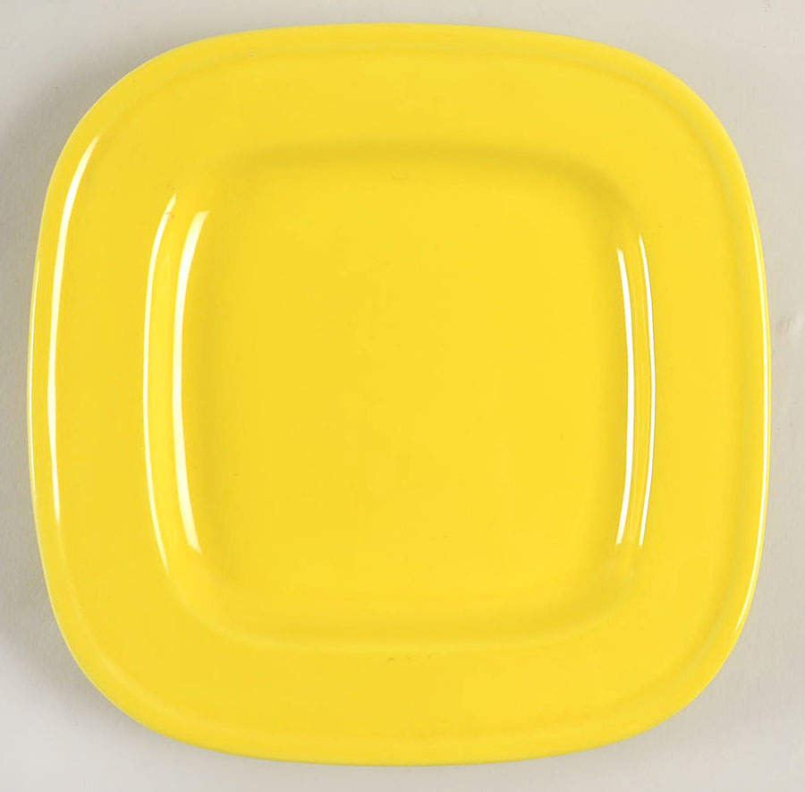 Quadrille Yellow (Earthenware) Square Salad Plate by Fitz and Floyd-1