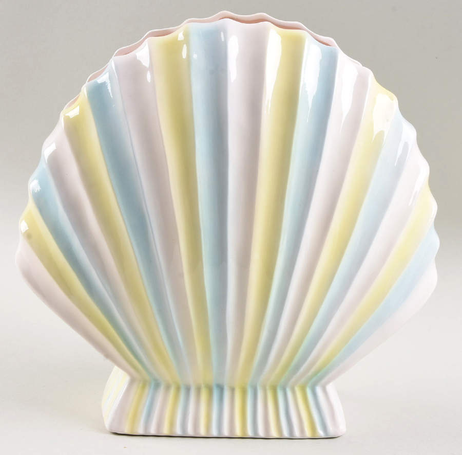 Rainbow Shell Large Shell Shape Vase by Fitz and Floyd-1