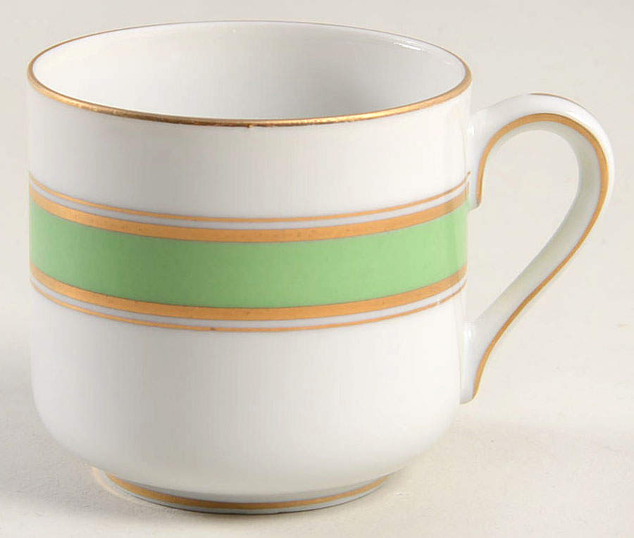 Green Color Band Flat Demitasse Cup by Fitz and Floyd-1