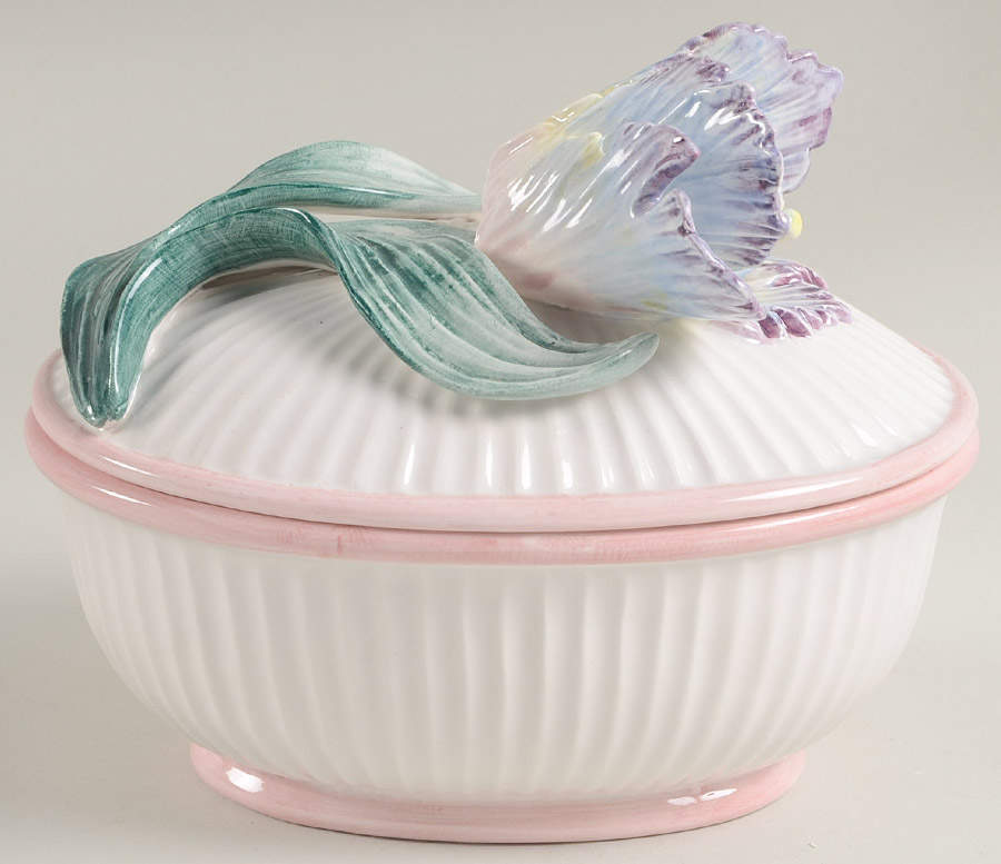 Country Tulip Oval Box & Lid by Fitz and Floyd-1