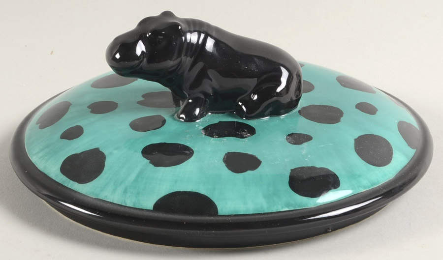 Leopard Lid for 6" Round Box by Fitz and Floyd-1