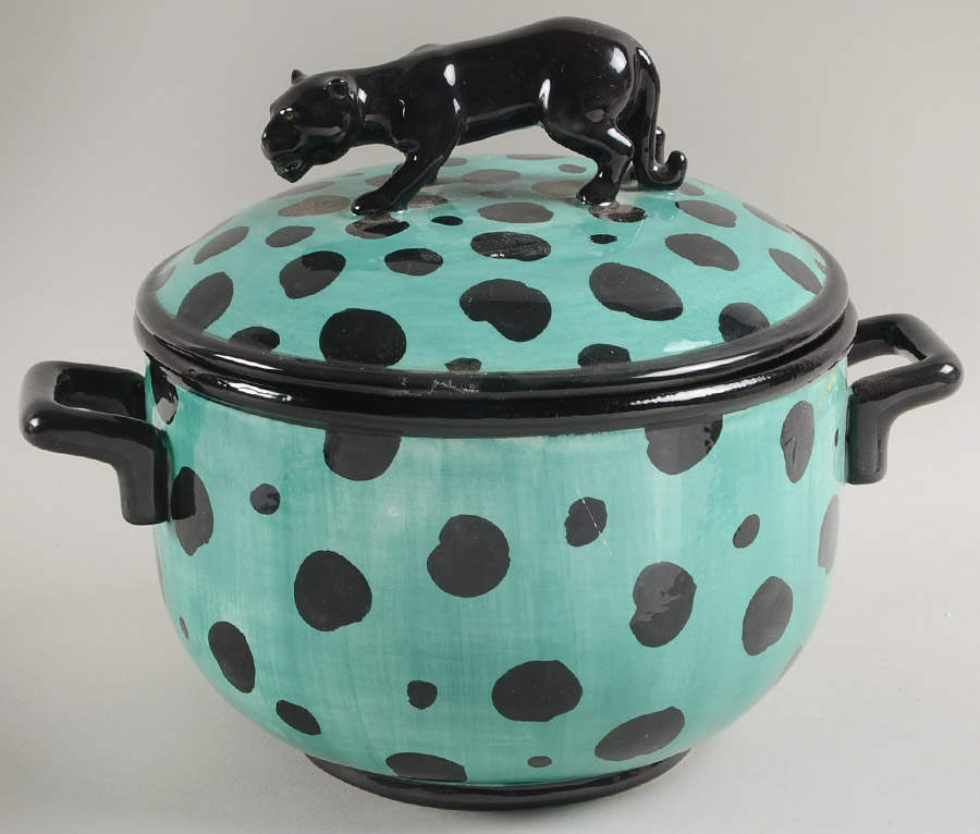 Leopard 7" Round Box & Lid by Fitz and Floyd-1