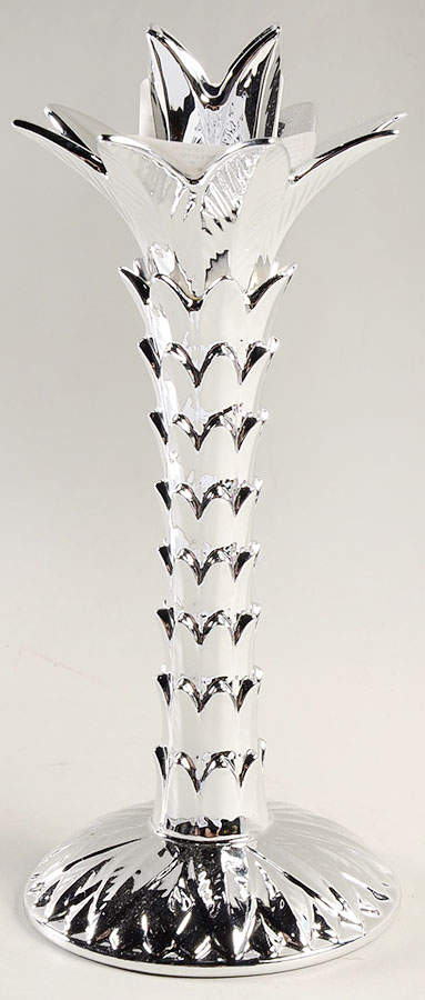 Faux Silver 9" Candlestick by Fitz and Floyd-1