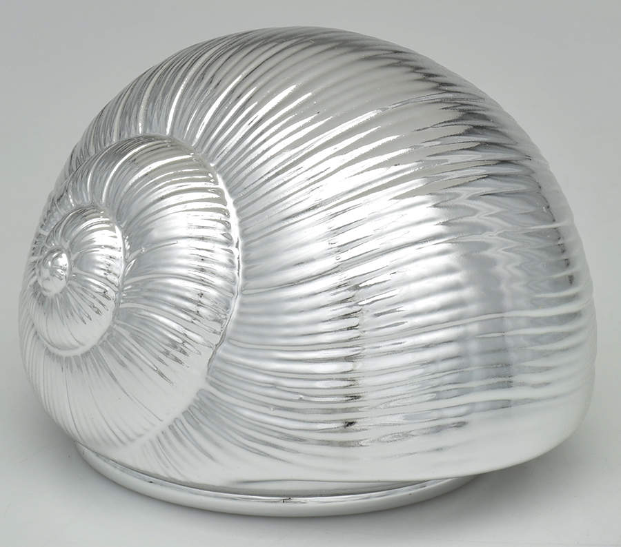 Faux Silver Shell Shaped Box W/Lid by Fitz and Floyd-1