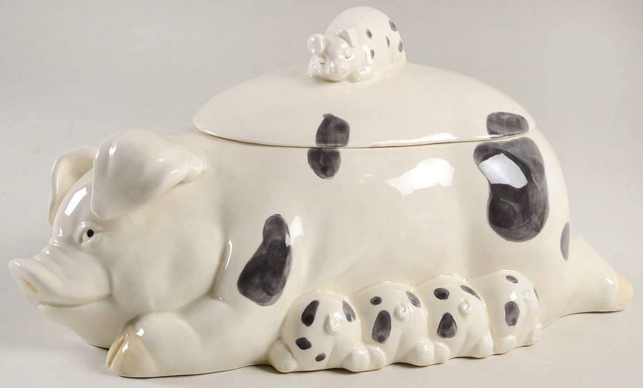 Hog Heaven Cookie Jar & Lid by Fitz and Floyd-1