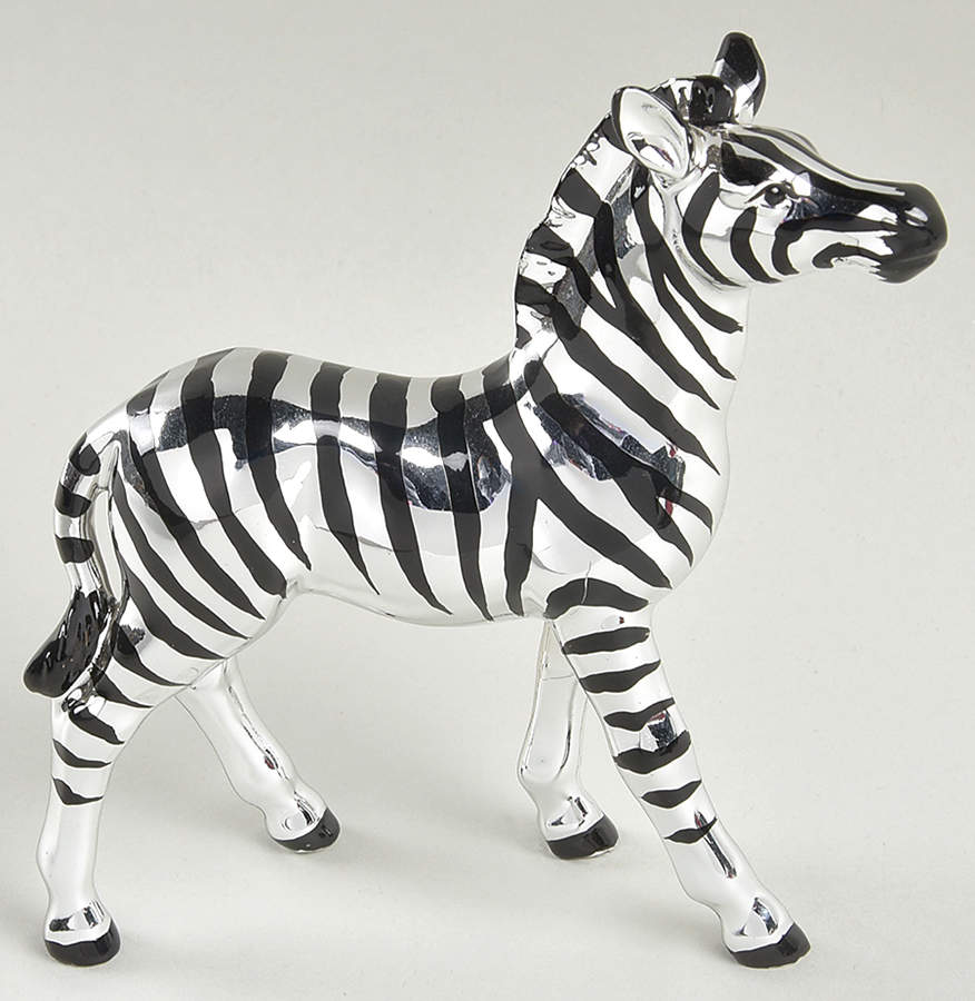 Zebra Silver Finish Figurine by Fitz and Floyd-1