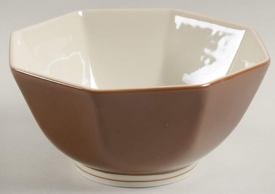 Rondelet Dark Brown (Buff Background) 5" Octagonal Vegetable Bowl by Fitz and Floyd-1