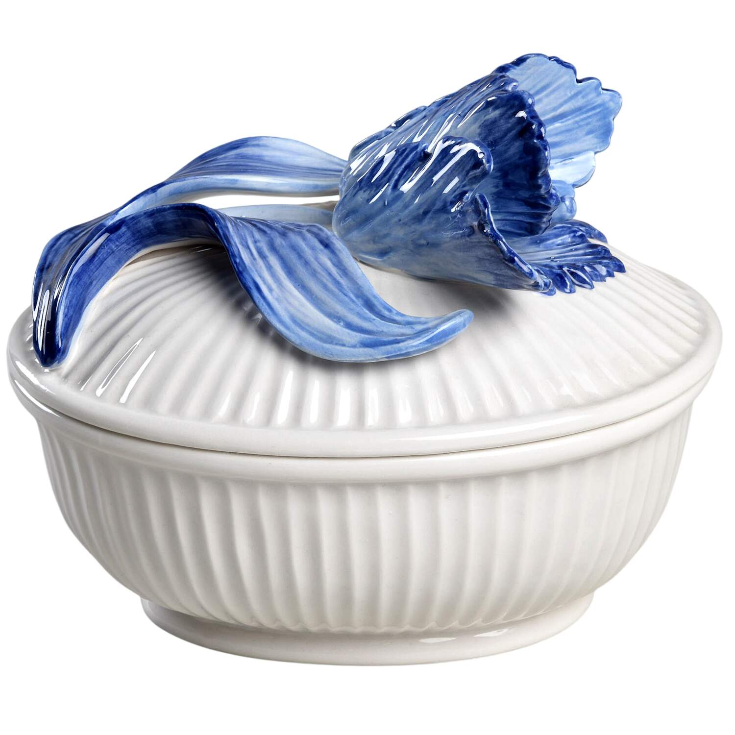 Tulip Bleu Candy Box & Lid by Fitz and Floyd-1