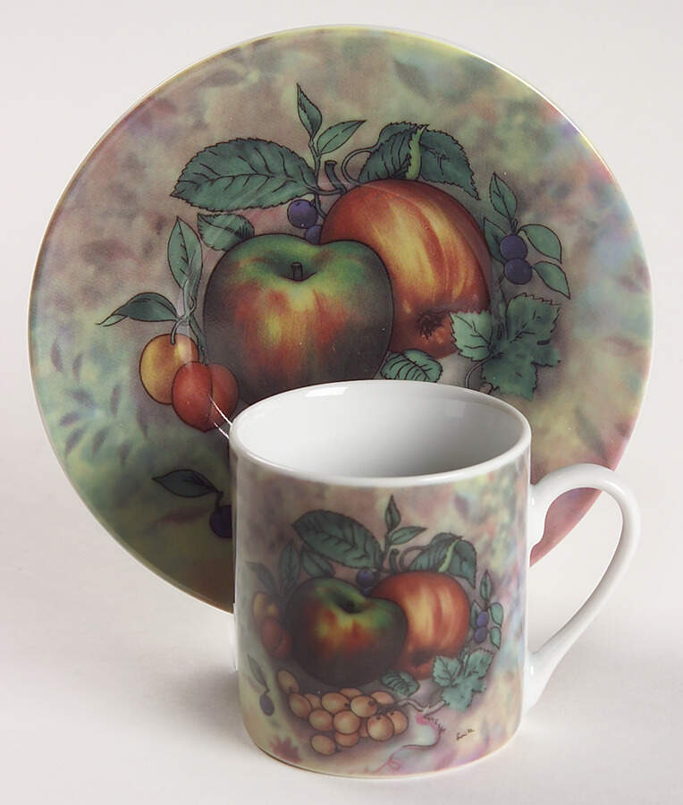 Still Life Flat Demitasse Cup & Saucer Set by Godinger-1