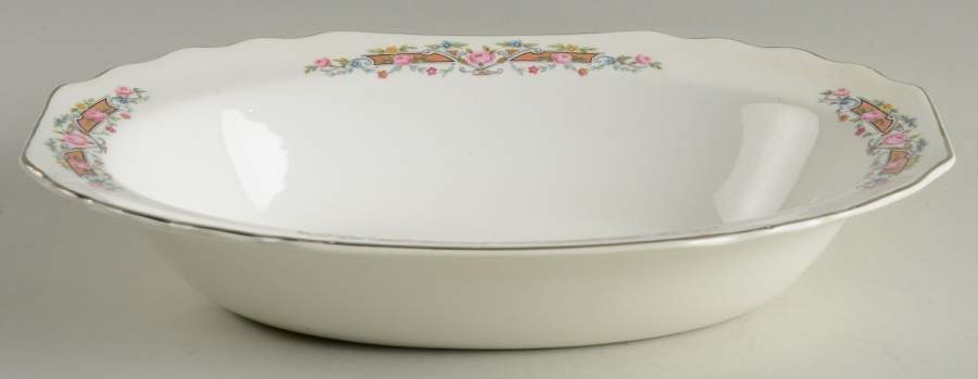 Flower Rim 10" Oval Vegetable Bowl by WS George-1