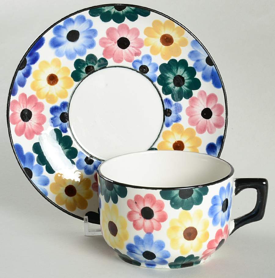 GGE1 Flat Cup & Saucer Set by Ges Gesch (Germany)-1