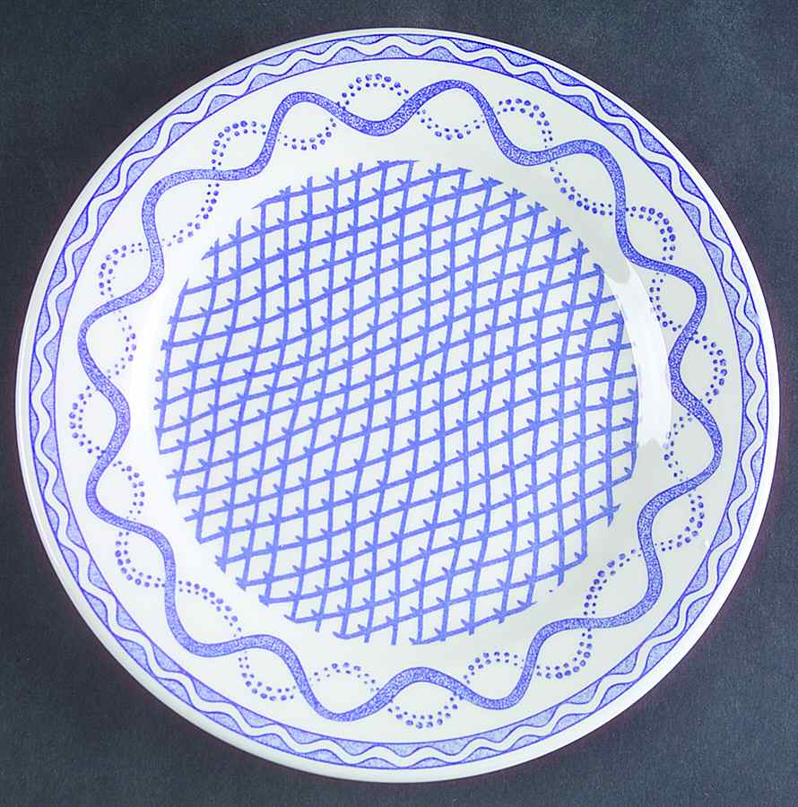 Aurelie Blue Salad/Dessert Plate by Faiencerie De Gien-1