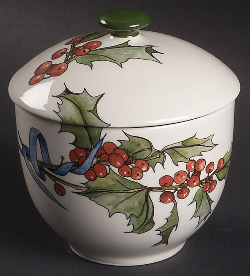 Le Houx Sugar Bowl & Lid by Faiencerie De Gien-1