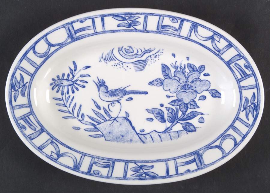 Oiseau Bleu Pickle Dish by Faiencerie De Gien-1