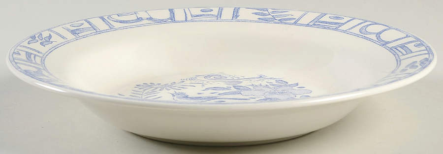 Oiseau Bleu Rim Soup Bowl by Faiencerie De Gien-1