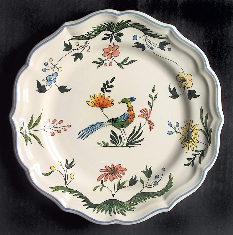 Oiseaux de Paradis Dessert/Pie Plate by Faiencerie De Gien-1