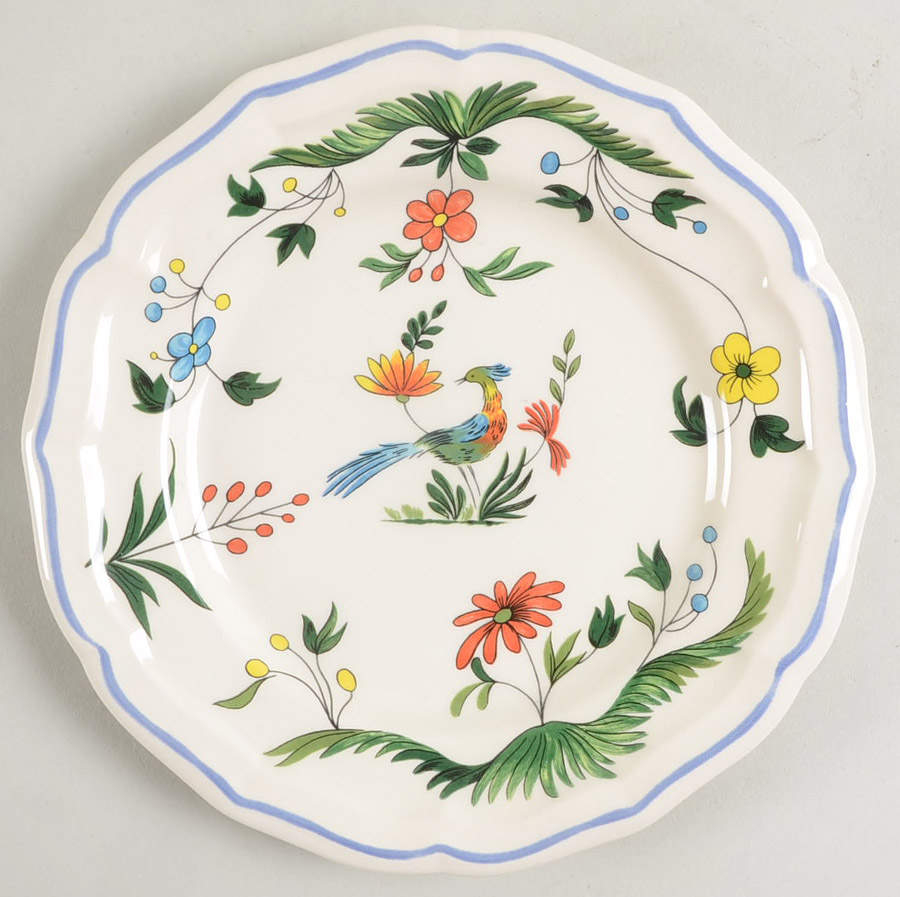 Oiseaux de Paradis Canape Plate by Faiencerie De Gien-1