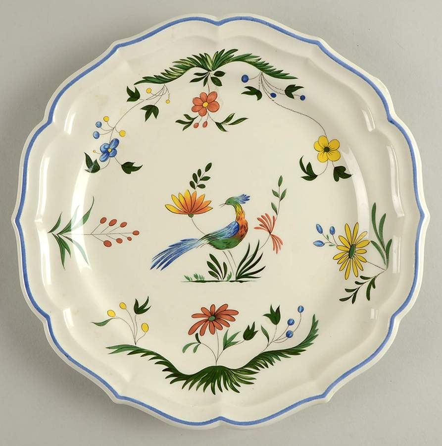 Oiseaux de Paradis Large Dinner Plate by Faiencerie De Gien-1