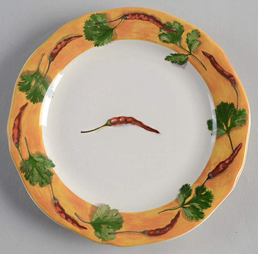 Poivre Et Sel Yellow Canape Plate by Faiencerie De Gien-1