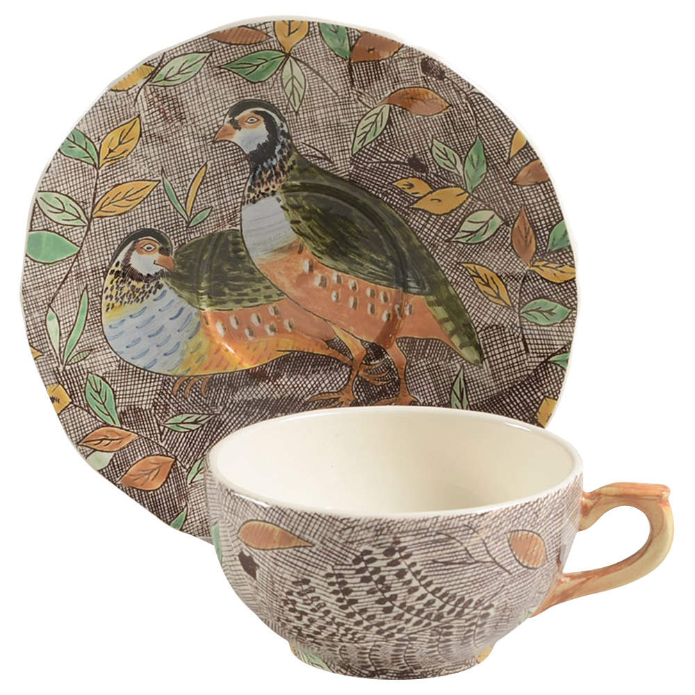 Rambouillet Flat Cup & Saucer Set by Faiencerie De Gien-1