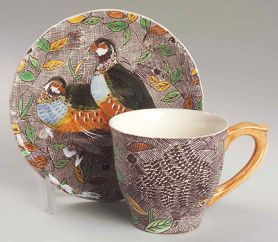 Rambouillet Flat Cup & Saucer Set by Faiencerie De Gien-1