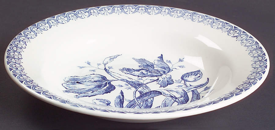 Tulipes Rim Soup Bowl by Faiencerie De Gien-1
