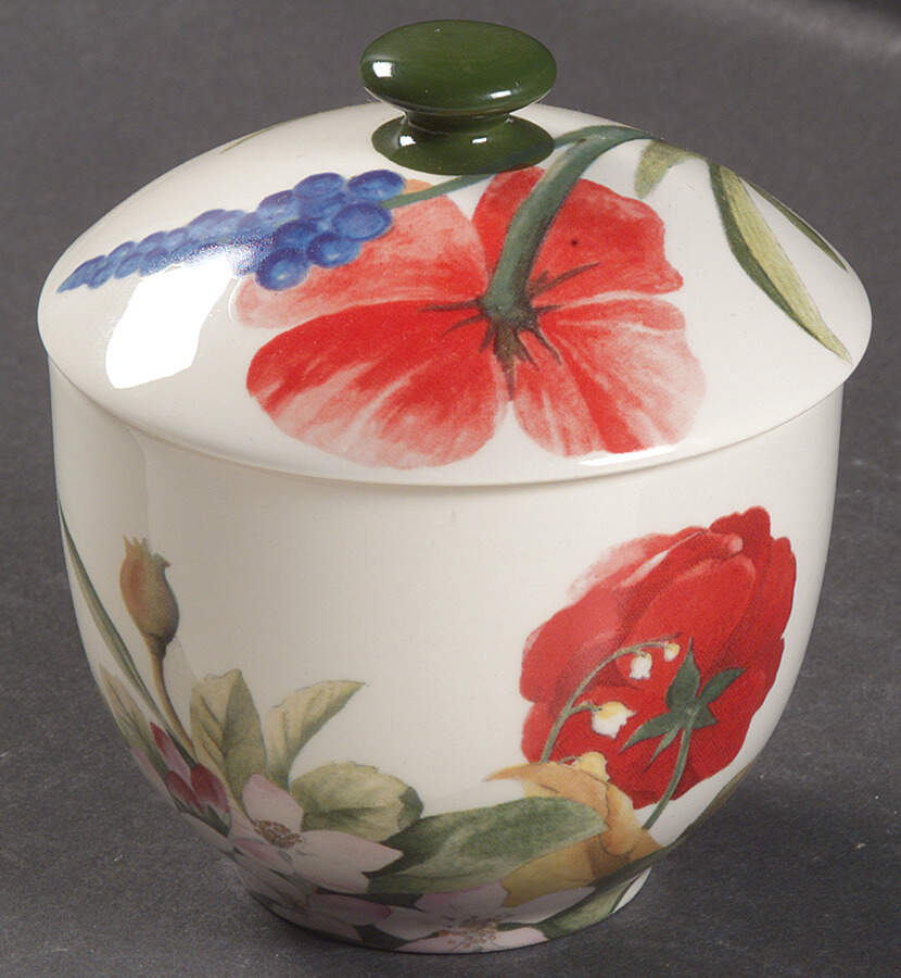 Volupte Sugar Bowl & Lid by Faiencerie De Gien-1