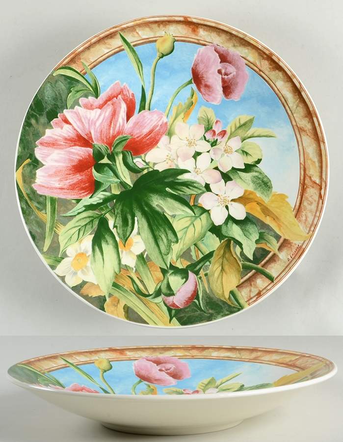 Volupte 12" Shallow Round Bowl by Faiencerie De Gien-1