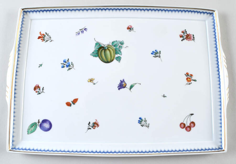 Italian Fruits (Antico Doccia) 16'' Rectangular Tray by Ginori 1735-1