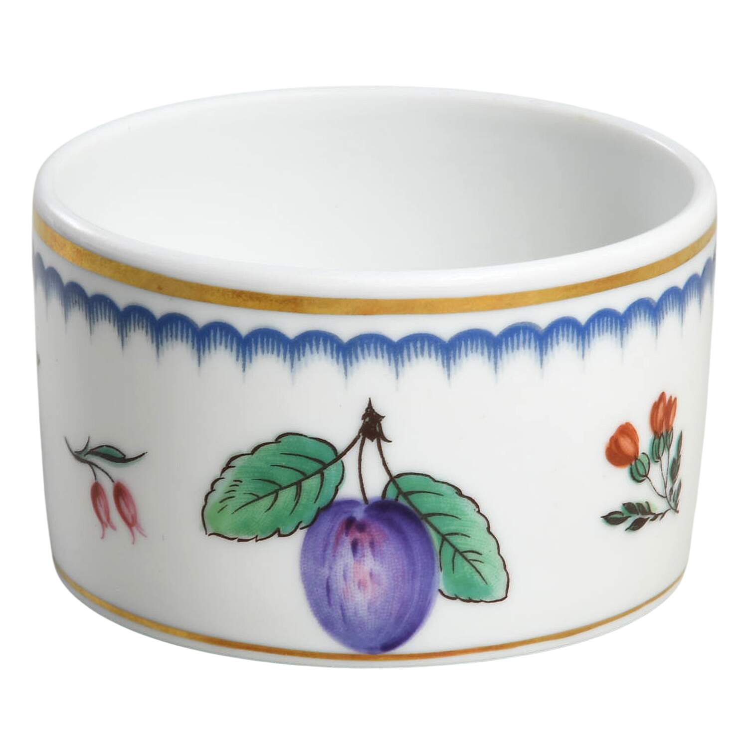 Italian Fruits (Antico Doccia) 2" Round Box No Lid by Ginori 1735-1