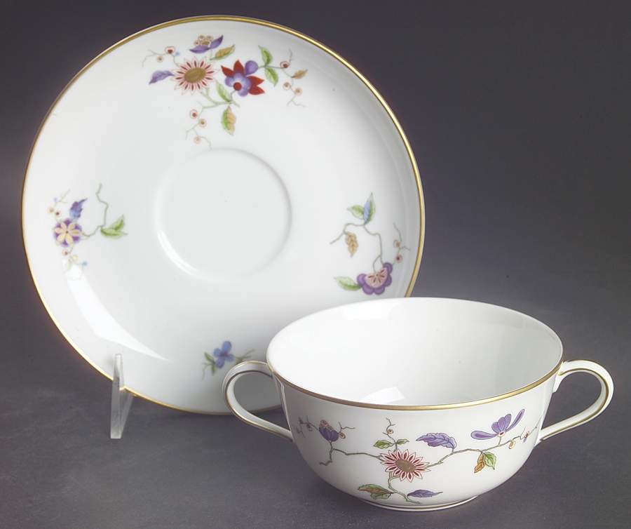 Oriente Flat Cream Soup Bowl & Saucer Set by Ginori 1735-1