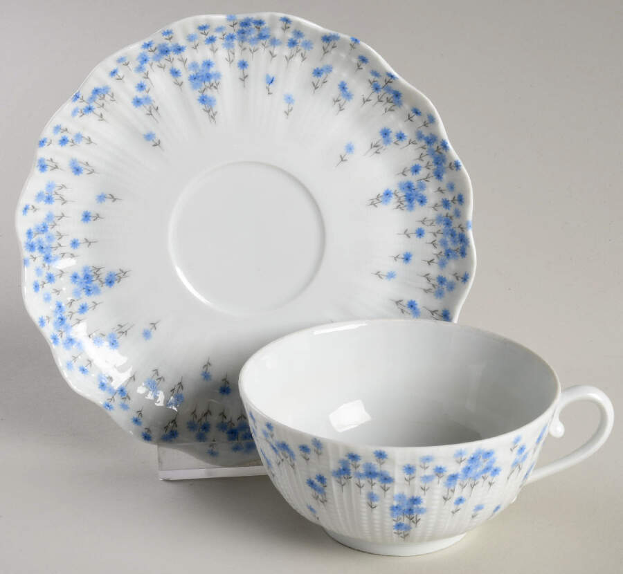Bluet Footed Cup & Saucer Set by Giraud China-1