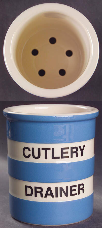 Cornish Blue White (Shield and TG Green) Cutlery Drainer by T G Green (England)-1
