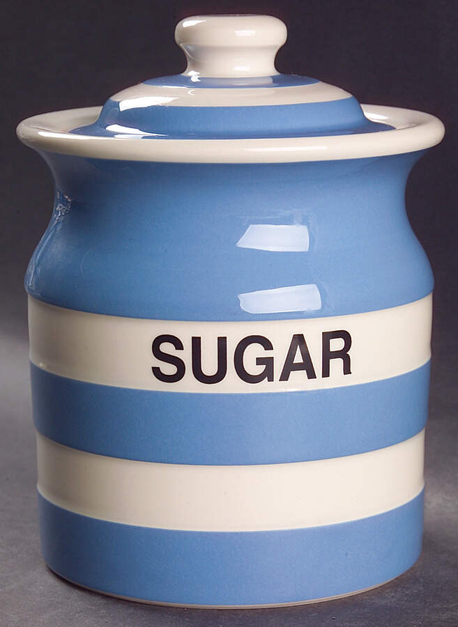 Cornish Blue White (Shield and TG Green) Sugar Canister & Lid by T G Green (England)-1