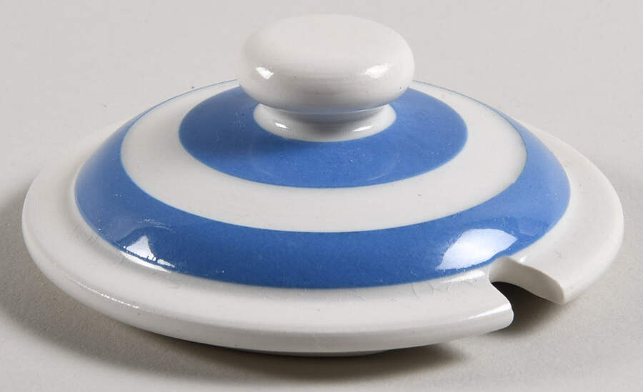 Cornish Blue White (Shield and TG Green) Lid for Sauce Jar by T G Green (England)-1
