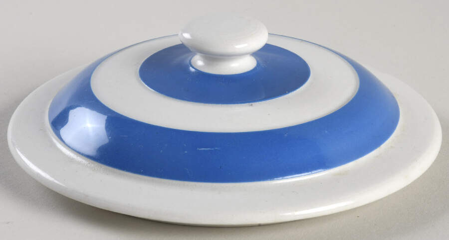 Cornish Blue White (Shield and TG Green) Lid To Unknown Base by T G Green (England)-1