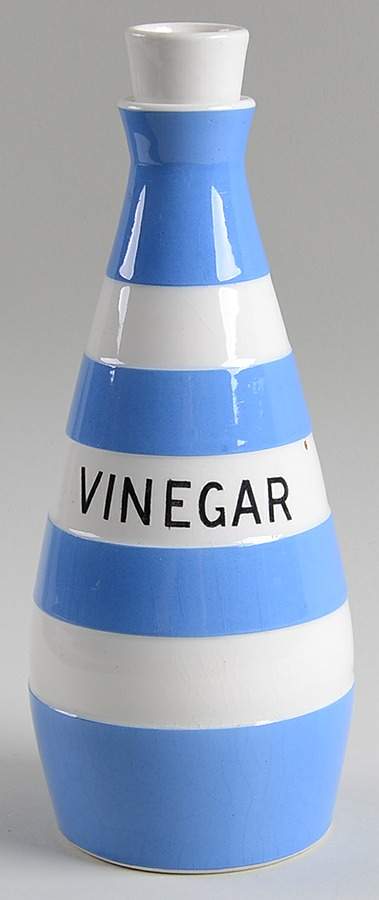 Cornish Blue White (Shield and TG Green) Vinegar Cruet and Stopper by T G Green (England)-1
