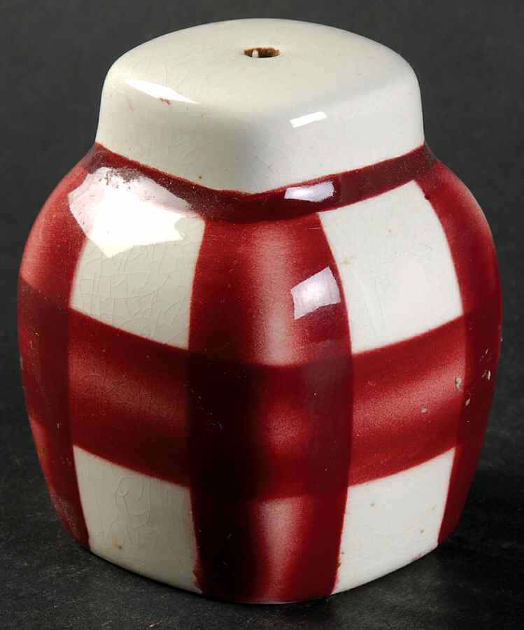 Patio Gingham Maroon Pepper Shaker by T G Green (England)-1