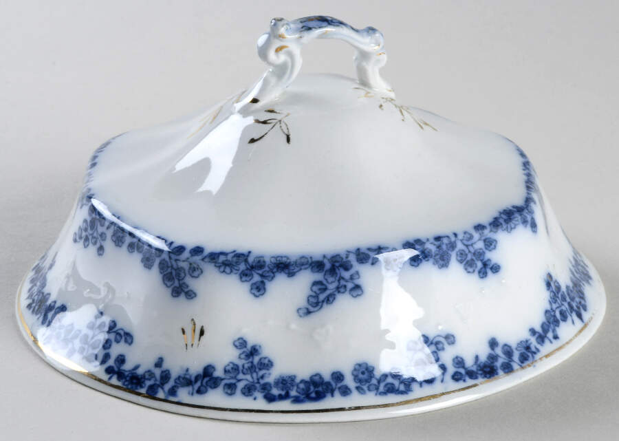 Aldine (Flow Blue) Lid for Round Butter by Grindley-1