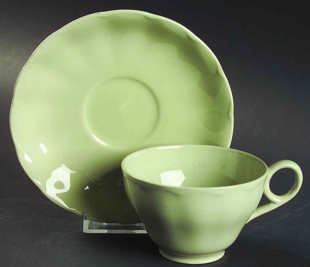 Almond Flat Cup & Saucer Set by Grindley-1