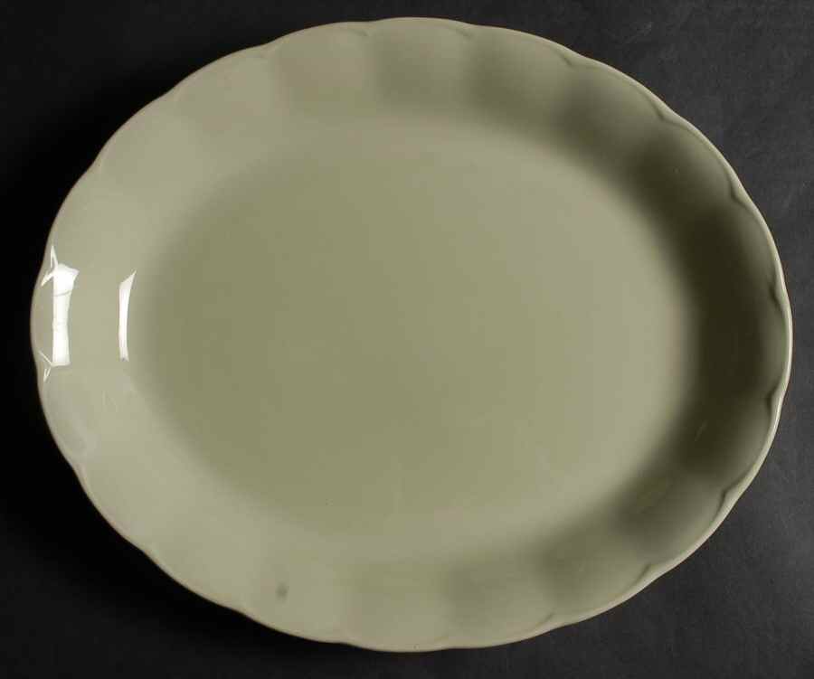 Almond 14" Oval Serving Platter by Grindley-1